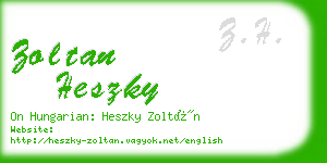 zoltan heszky business card